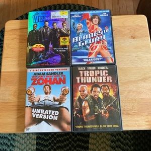 Lot of 4 DVDs Wild Hogs,Blades of Glory,You Don’t Mess with Zohan,Tropic Thunder